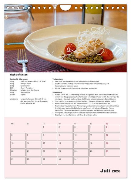 Produktbild: Der tolle Rezeptkalender (Wandkalender 2026 DIN A4 hoch), CALVENDO Monatskalender