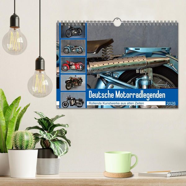 Produktbild: Deutsche Motorrad - Legenden - Rollende Kunstwerke aus alten Zeiten (Wandkalender 2026 DIN A4 quer), CALVENDO Monatskalender