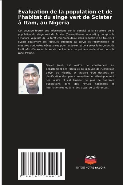 Produktbild: &Eacute;valuation de la population et de l'habitat du singe vert de Sclater &agrave; Itam, au Nigeria