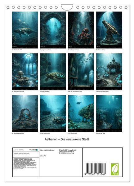 Produktbild: Aetherion &ndash; Die versunkene Stadt (Wandkalender 2027 DIN A4 hoch), CALVENDO Monatskalender