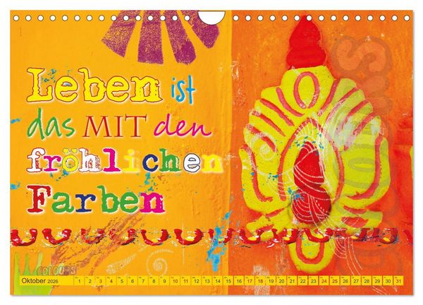 Produktbild: Leben ist das mit den fr&ouml;hlichen Farben (Wandkalender 2026 DIN A4 quer), CALVENDO Monatskalender