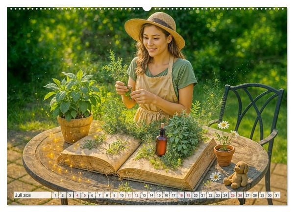Produktbild: Magische Welt der B&uuml;cher - Fantastische Abenteuer zwischen den Seiten (hochwertiger Premium Wandkalender 2026 DIN A2 quer), Kunstdruck in Hochglanz