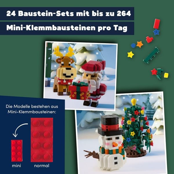 Produktbild: TOPP Bricks Adventskalender &ndash; 24 weihnachtliche Sets aus Mini-Klemmbausteinen