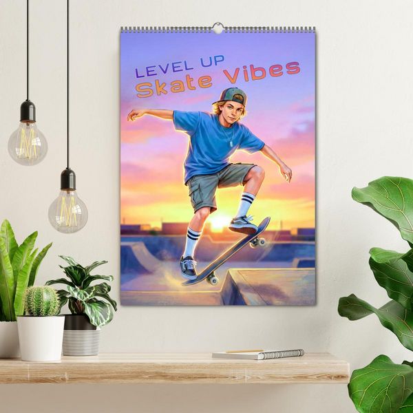 Produktbild: Level Up - Skate Vibes (Wandkalender 2027 DIN A2 hoch), CALVENDO Monatskalender