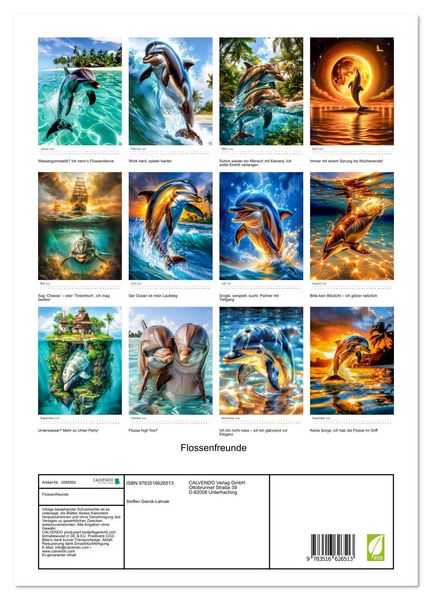 Produktbild: Flossenfreunde (Wandkalender 2026 DIN A3 hoch), CALVENDO Monatskalender