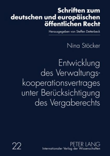 Produktbild: Entwicklung des Verwaltungskooperationsvertrages unter Ber&uuml;cksichtigung des Vergaberechts