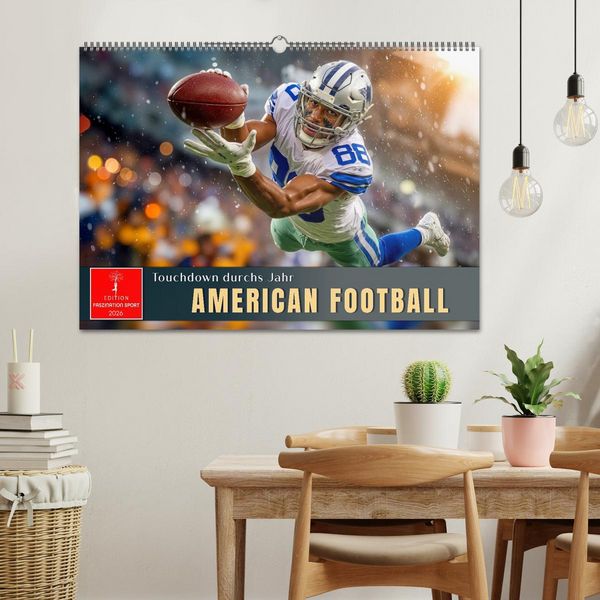 Produktbild: American Football - Touchdown durchs Jahr (Wandkalender 2026 DIN A2 quer), CALVENDO Monatskalender