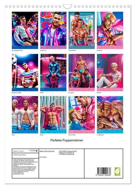 Produktbild: Perfekte Puppenm&auml;nner (Wandkalender 2026 DIN A3 hoch), CALVENDO Monatskalender