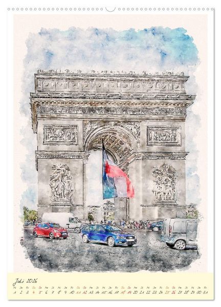 Produktbild: Paris - malerische Metropole (Wandkalender 2026 DIN A2 hoch), CALVENDO Monatskalender