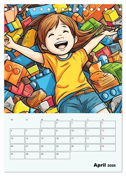 Produktbild: Coole Manga Kids. Lustige Abenteuer im Pixelreich (Tischkalender 2026 DIN A5 hoch), CALVENDO Monatskalender