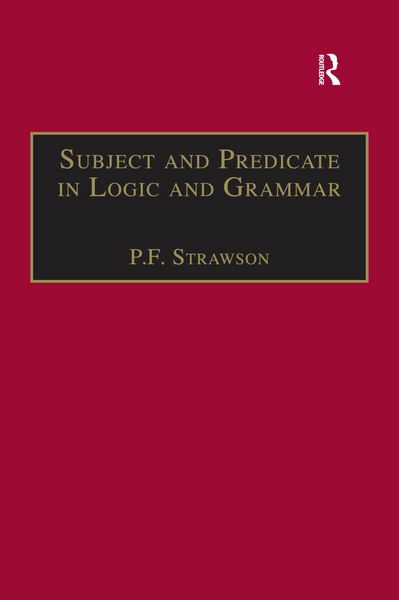 Produktbild: Subject and Predicate in Logic and Grammar