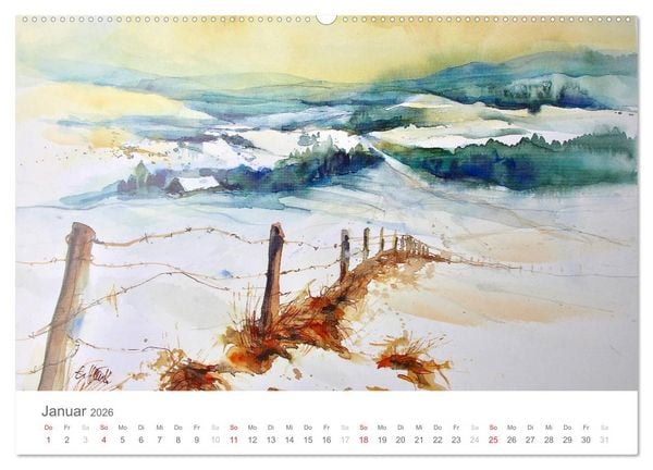Produktbild: Faszination Aquarell - Eckard Funck (Wandkalender 2026 DIN A2 quer), CALVENDO Monatskalender