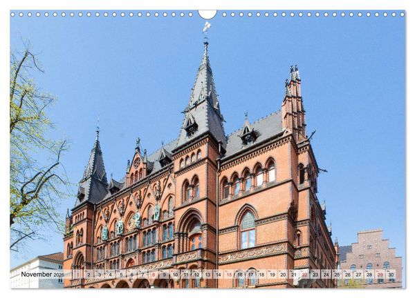 Produktbild: Hansestadt Rostock Historischer Stadtkern bis Warnem&uuml;nde (Wandkalender 2026 DIN A3 quer), CALVENDO Monatskalender