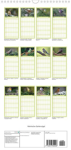 Produktbild: Familienplaner Heimische Gartenv&ouml;gel (Wandkalender 2022 , 21 cm x 45 cm, hoch)