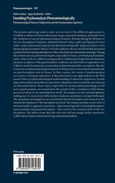 Produktbild: Founding Psychoanalysis Phenomenologically