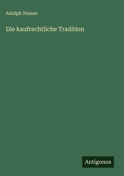 Produktbild: Die kaufrechtliche Tradition