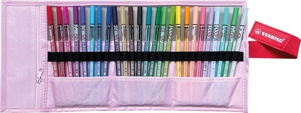 Produktbild: STABILO&reg; Fasermaler Pen 68 Rollerset Pastell, 25 Farben pastellrosa