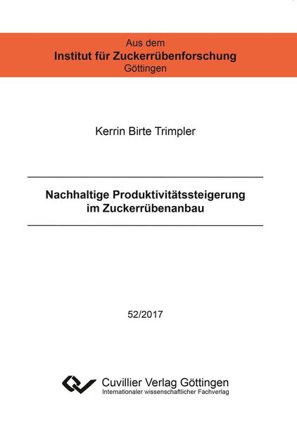 Produktbild: Nachhaltige Produktivitätssteigerung im Zuckerrübenanbau
