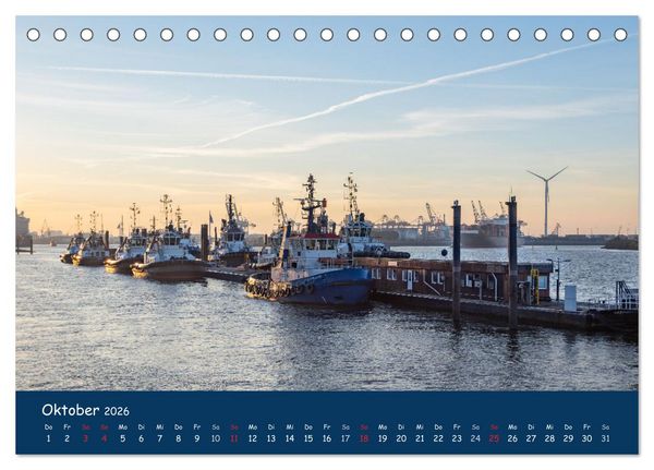 Produktbild: Schlepper im Hamburger Hafen (Tischkalender 2026 DIN A5 quer), CALVENDO Monatskalender