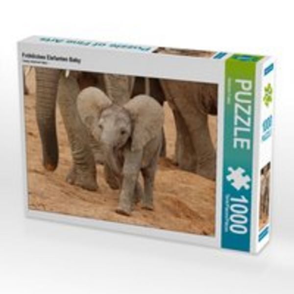 CALVENDO Puzzle Fröhliches Elefanten Baby | 1000 Teile Lege-Größe 64x48cm Foto-Puzzle für glückliche Stunden