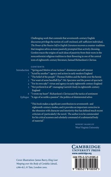 Produktbild: The Power of the Passive Self in English Literature, 1640-1770
