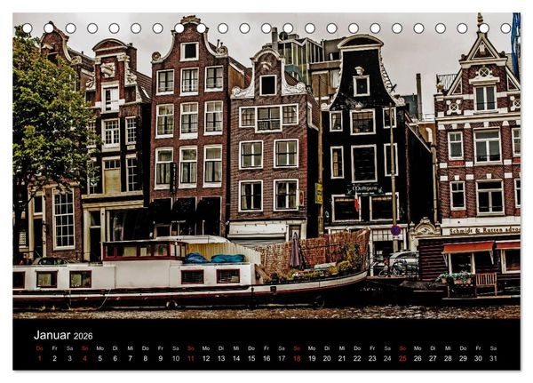 Produktbild: psychadelic Amsterdam - Stadtansichten zwischen Tag und Traum (Tischkalender 2026 DIN A5 quer), CALVENDO Monatskalender