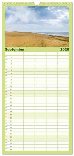 Produktbild: Familienplaner 2026 - Gran Canaria mit 5 Spalten (Wandkalender, 21 x 45 cm) CALVENDO