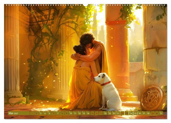 Produktbild: B&uuml;cher, Liebe und ein kleiner Hund (Wandkalender 2027 DIN A2 quer), CALVENDO Monatskalender