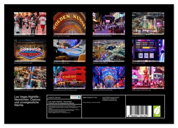 Produktbild: Las Vegas Nightlife - Neonlichter, Casinos und unvergessliche N&auml;chte (Wandkalender 2026 DIN A4 quer), CALVENDO Monatskalender