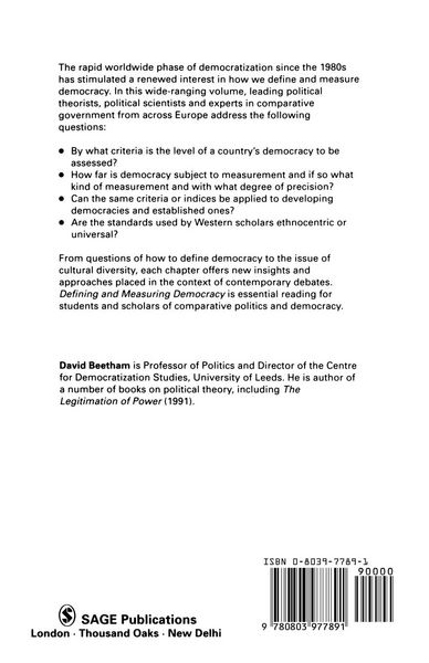 Produktbild: Defining and Measuring Democracy