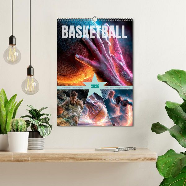 Produktbild: Basketball - Die visuelle Kraft des Sports (Wandkalender 2026 DIN A3 hoch), CALVENDO Monatskalender