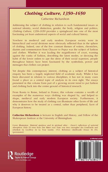 Produktbild: Clothing Culture, 1350-1650