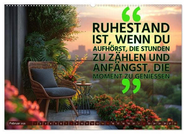 Produktbild: Ruhestand - das Leben neu entdecken (Wandkalender 2026 DIN A2 quer), CALVENDO Monatskalender