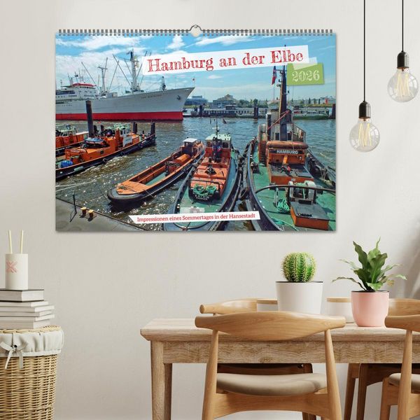 Produktbild: Hamburg an der Elbe &ndash; Impressionen eines Sommertages in der Hansestadt (Wandkalender 2026 DIN A2 quer), CALVENDO Monatskalender