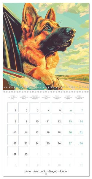 Produktbild: German Sheperd - Comic Style (Wall Calendar 2026 12 &times; 12 Inch) CALVENDO 12 Month Wall Calendar