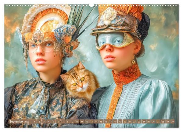 Produktbild: Dandy und Retro Vintage - Portraits mit Humor (hochwertiger Premium Wandkalender 2026 DIN A2 quer), Kunstdruck in Hochglanz