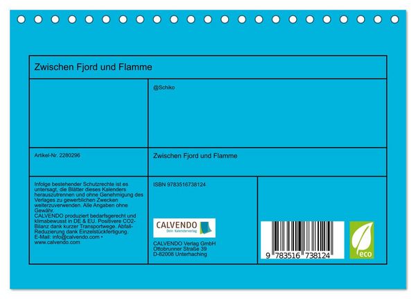 Produktbild: Zwischen Fjord und Flamme (Tischkalender 2026 DIN A5 quer), CALVENDO Monatskalender
