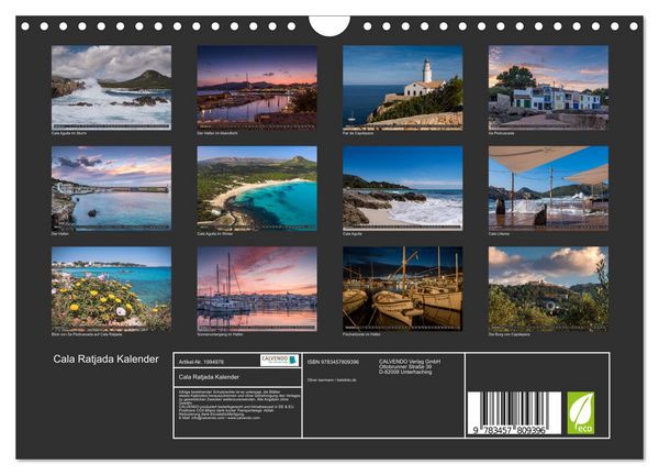 Produktbild: Cala Ratjada Kalender (Wandkalender 2026 DIN A4 quer), CALVENDO Monatskalender