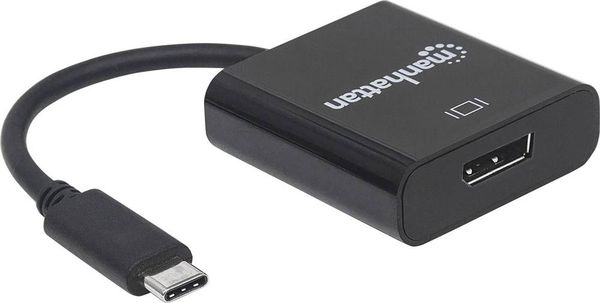 Manhattan 152020 DisplayPort / USB Adapter [1x USB 3.2 Gen 2 Stecker C (USB 3.1) - 1x DisplayPort Buchse] Schwarz Farbco