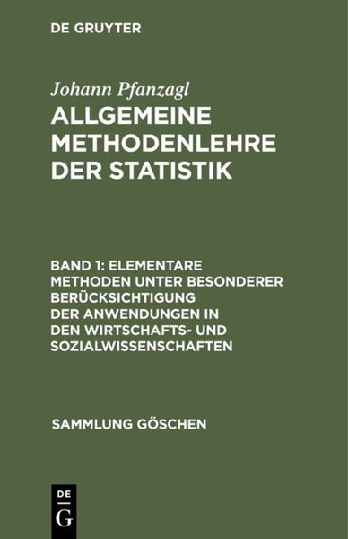 Produktbild: Elementare Methoden unter besonderer Ber&uuml;cksichtigung der Anwendungen in den Wirtschafts- und Sozialwissenschaften