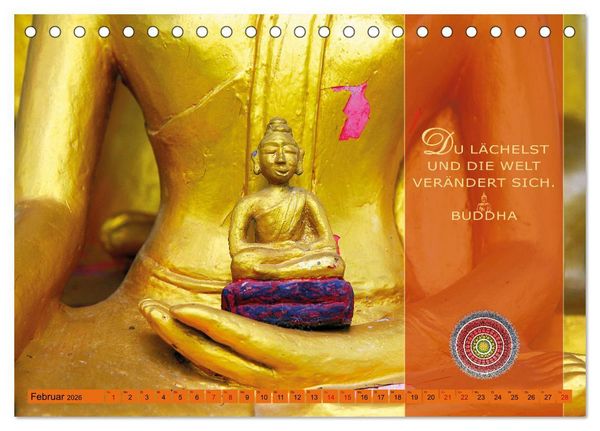 Produktbild: Unterwegs zur Erleuchtung Buddhistische Weisheiten (Tischkalender 2026 DIN A5 quer), CALVENDO Monatskalender