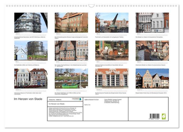 Produktbild: Im Herzen von Stade (Wandkalender 2026 DIN A2 quer), CALVENDO Monatskalender