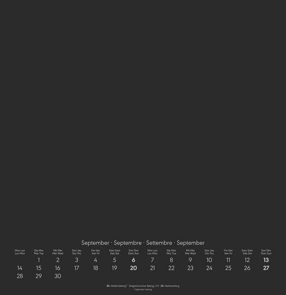 Produktbild: Kreativ-Kalender schwarz 2026 - 32 x 33 - Foto, Malen, Basteln - datiert - Kreativkalender - Foto-Kalender - Alpha Edition