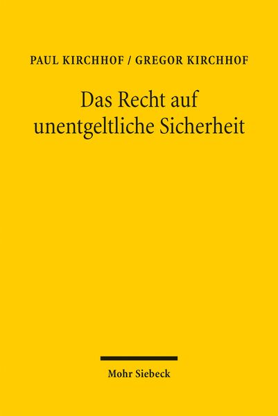 Produktbild: Das Recht auf unentgeltliche Sicherheit