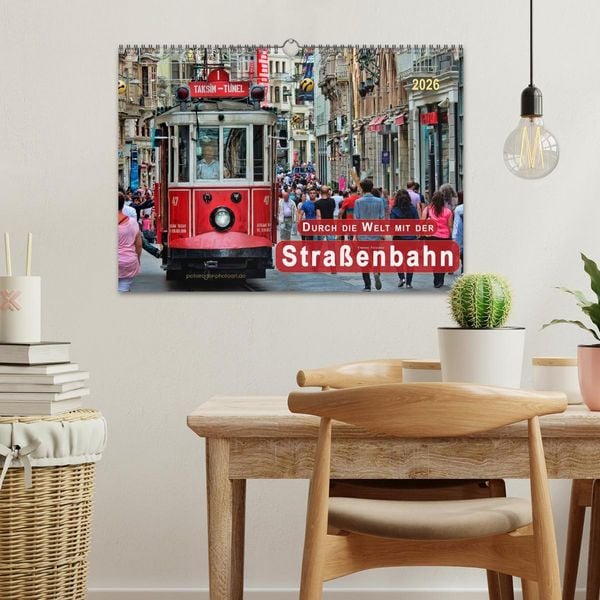 Produktbild: Durch die Welt mit der Stra&szlig;enbahn (Wandkalender 2026 DIN A3 quer), CALVENDO Monatskalender