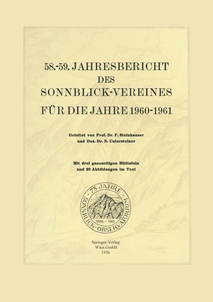 Produktbild: 58.&ndash;59. Jahresbericht des Sonnblick-Vereines f&uuml;r die Jahre 1960&ndash;1961