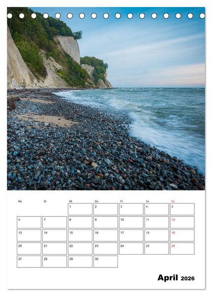 Produktbild: Insel R&uuml;gen - Wilde Sch&ouml;nheit an der Ostsee (Tischkalender 2026 DIN A5 hoch), CALVENDO Monatskalender