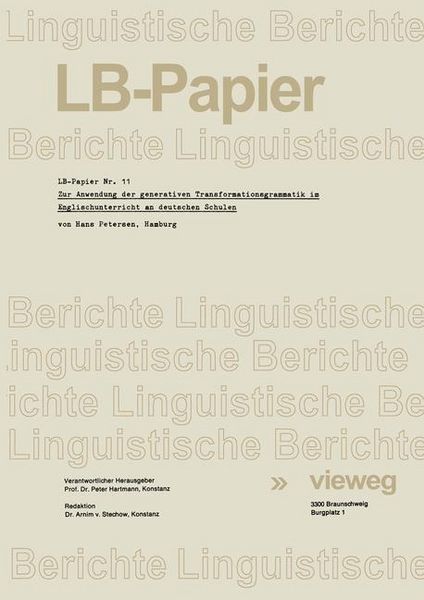 Produktbild: Zur Anwendung der generativen Transformationsgrammatik im Englischunterricht an deutschen Schulen