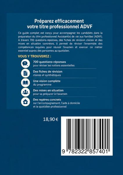 Produktbild: Titre pro ADVF Assistant(e) de vie aux familles 700 Questions r&eacute;ponses