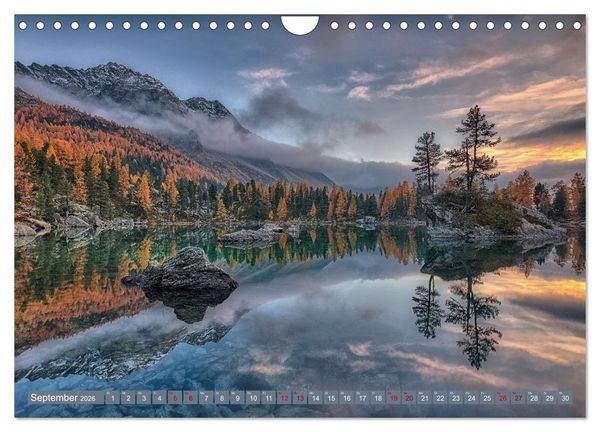 Produktbild: Bergstille - Landschaften, die ber&uuml;hren (Wandkalender 2026 DIN A4 quer), CALVENDO Monatskalender